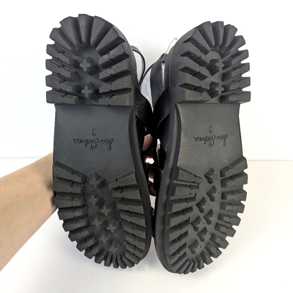 NEW Sam Edelman Eleanora Ankle Strap Gladiator Lug Sole Black Sandal Siz… - Picture 11 of 16